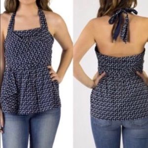 Anthropologie halter top w/ruching and skirted
